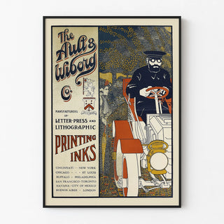 Vintage advertising poster for ink printing Ault & Wiborg