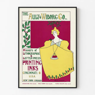 Vintage advertising poster for Ault & Wiborg Co. printing inks