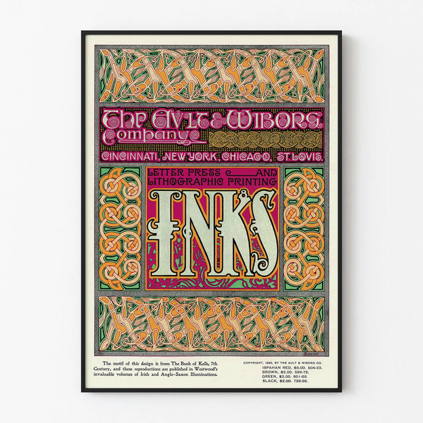 Vintage ink poster by Ault & Wiborg - Decorative wall art