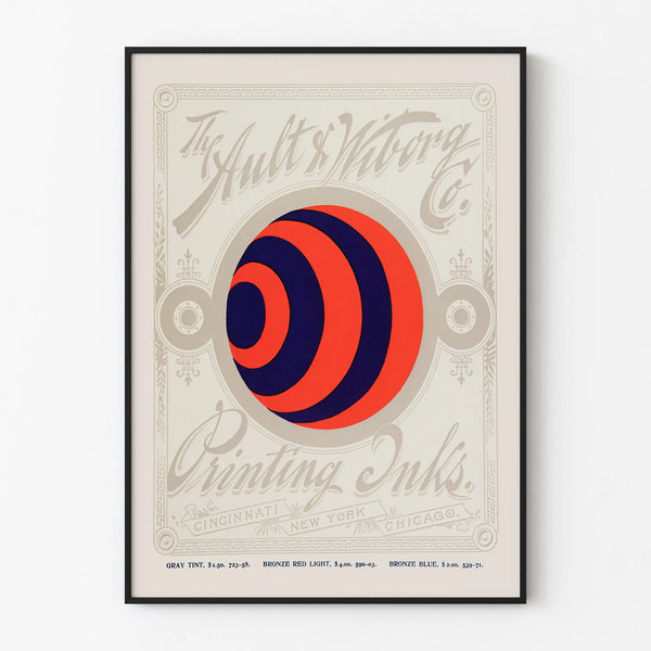 Vintage poster Ault & Wiborg printing ink wall decoration