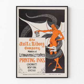 Vintage Ault & Wiborg advertising poster - Printing inks