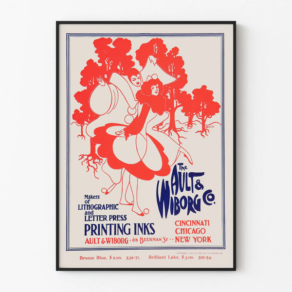 Vintage poster Ault & Wiborg - Lithographic and typographic printing inks