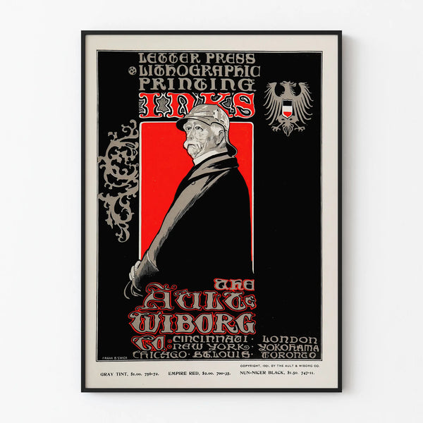 Vintage poster Ault & Wiborg lithographic ink 1901