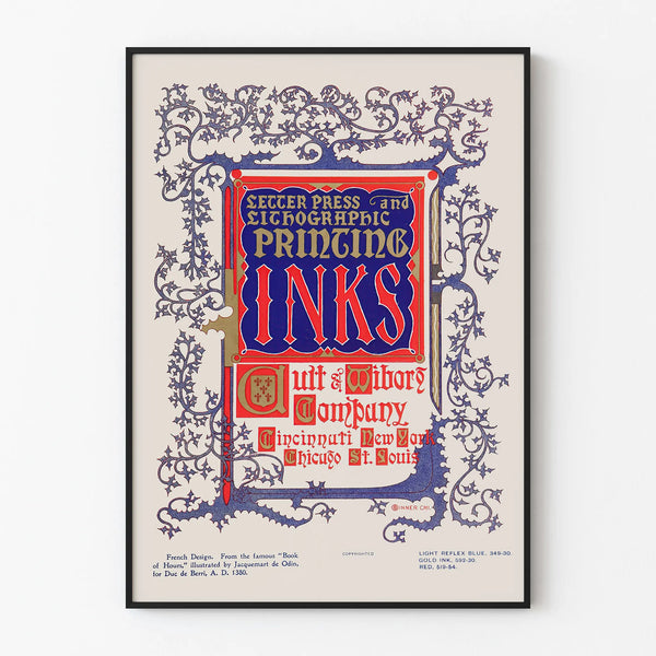 Vintage decorative poster Ault & Wiborg Inks for wall decoration