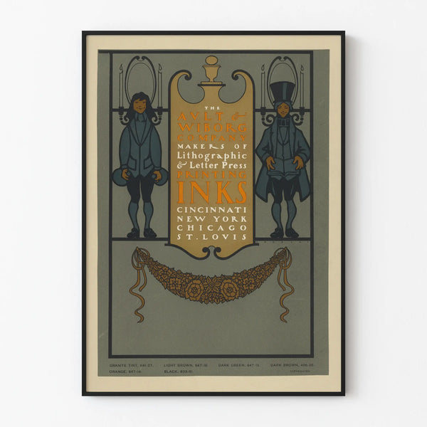 Vintage advertising poster for Ault & Wiborg printing inks