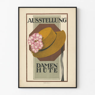 Vintage poster for ladies' hat exhibition