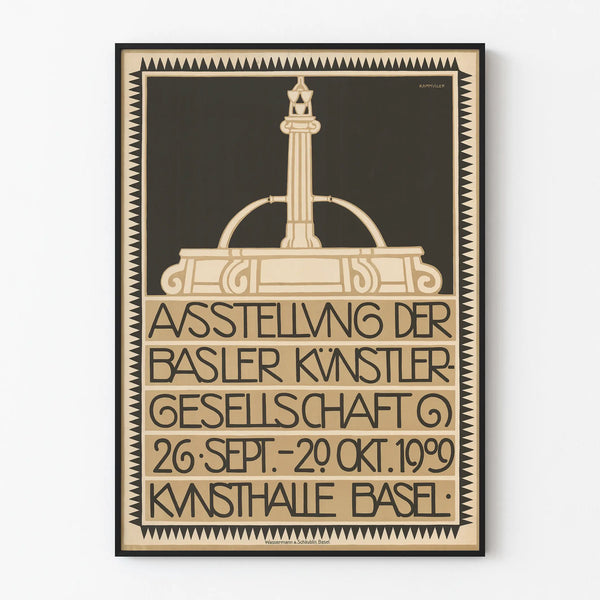 Vintage poster for the Basel Artists' Society exhibition at Kunsthalle Basel 1909
