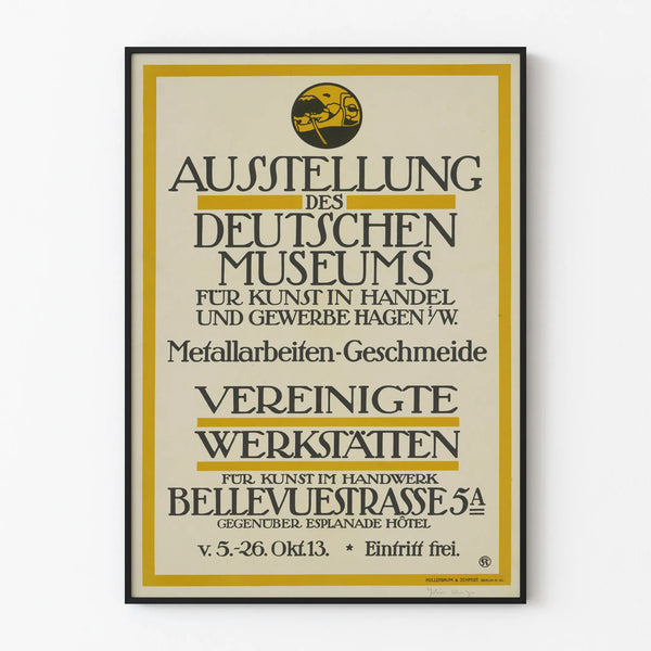 Vintage Poster for the Exhibition of the United Workshops for Craftsmanship