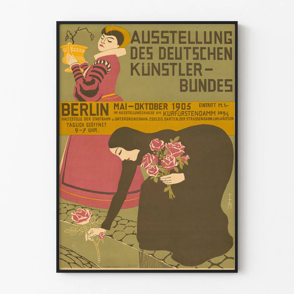 Vintage wall decoration poster for the Kunstlerbund Berlin exhibition 1905