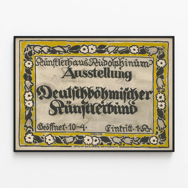 Exhibition Poster Kunstlerhaus Rudolphinum - German-Bohemian Artists' Association — framed artwork on a wall