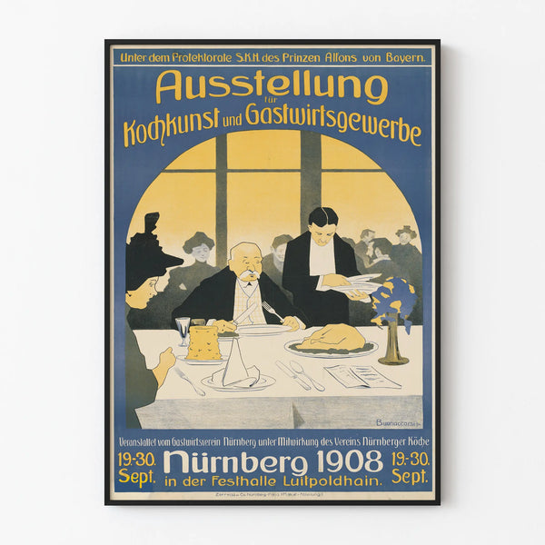 Vintage Poster of the Food and Hospitality Exhibition Nuremberg 1908