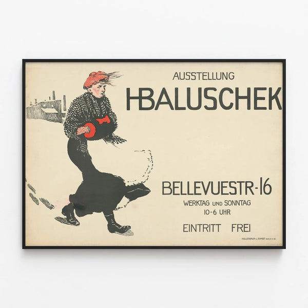 Exhibition Poster Hans Baluschek Bellevue Street 16 Berlin — framed artwork on a wall