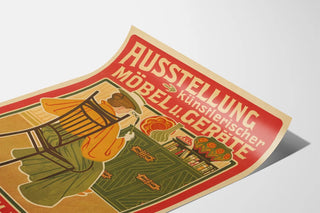 Vintage poster for art furniture exhibition at Kaiser Wilhelm Museum
