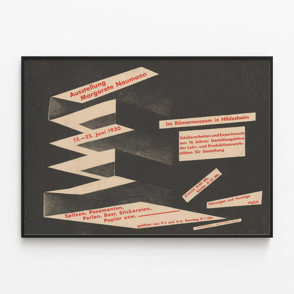 Exhibition Poster Margarete Naumann 1930 - Vintage Wall Decoration — framed artwork on a wall