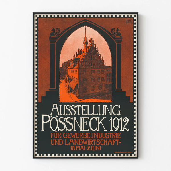 Vintage Poster Exhibition Pößneck 1912 - Historic Wall Decoration