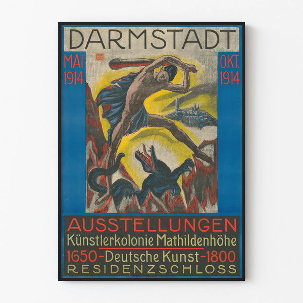 Vintage poster for the Darmstadt artistic exhibition 1914 Mathildenhöhe