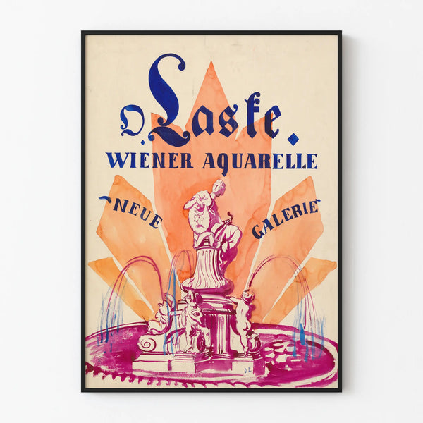 Artistic poster Oskar Laske - Viennese watercolor and Neue Galerie
