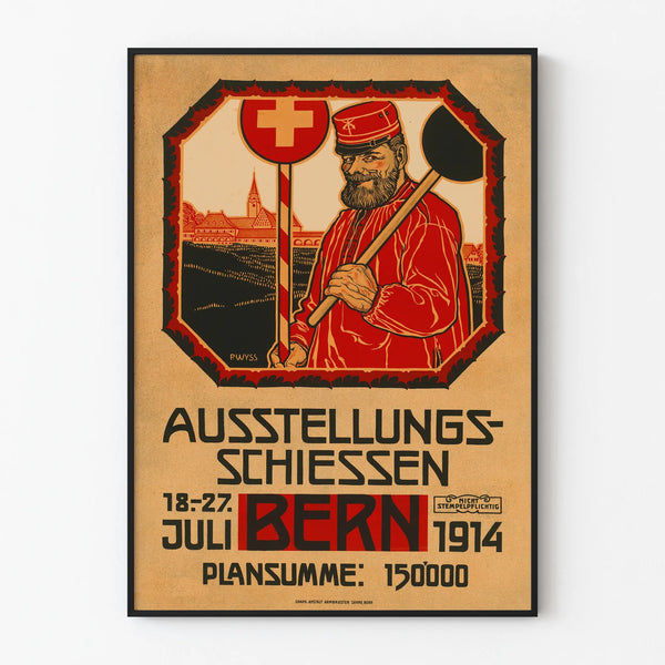 Vintage Poster Exhibition Shooting Bern 1914 Wall Decoration