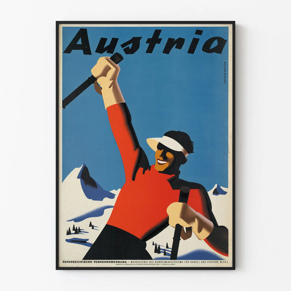 Vintage Ski Poster Austria Wall Decoration Mountain