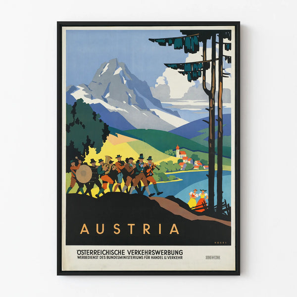 Vintage Austria poster for vintage wall decoration