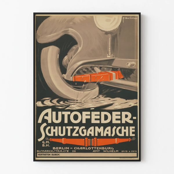 Vintage AutoFeder Schutzgamasche Poster - Retro Car Wall Decoration