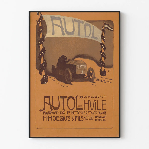 Vintage Car Oil Poster - Retro Automotive Wall Decoration