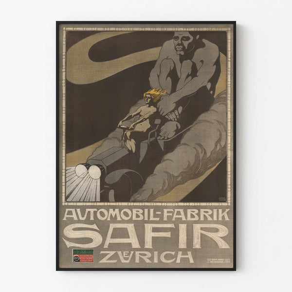Vintage poster Automobil Fabrik Safir Zurich decorative