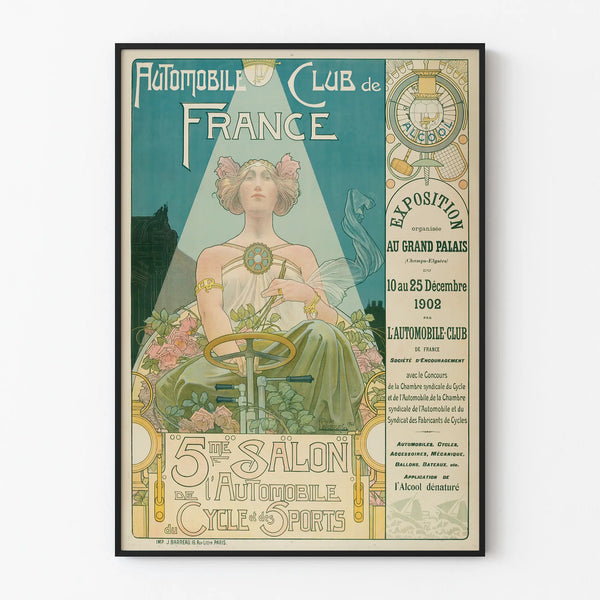 Poster of the 5th Automobile Salon of the French Automobile Club 1902 - Vintage wall decoration