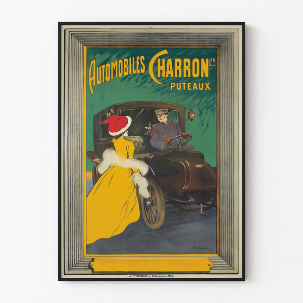 Vintage poster of Charron Ltd automobiles Puteaux