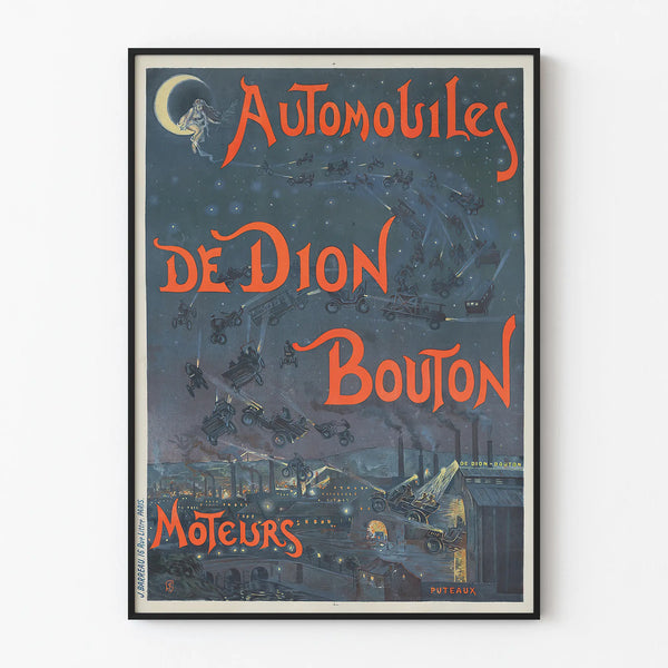Vintage Poster of De Dion Bouton Automobiles and Engines