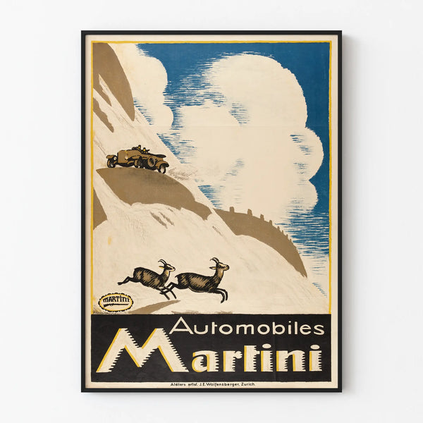 Vintage Poster Automobiles Martini - Retro Car Wall Decoration