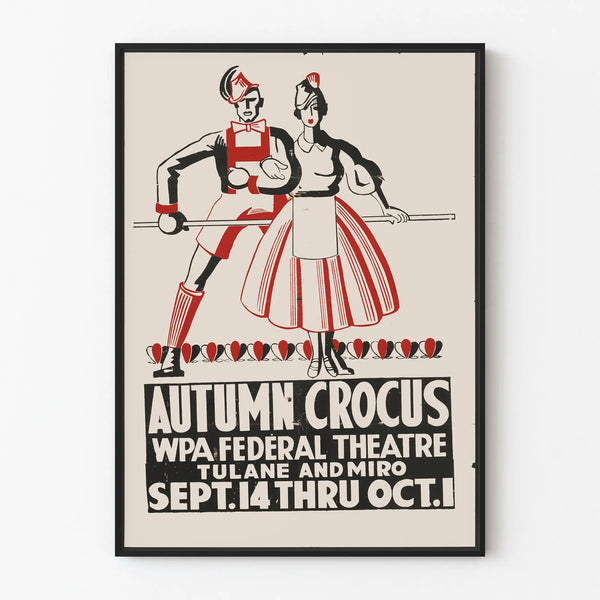 Vintage Poster Theatre Autumn Crocus - Retro Wall Decoration