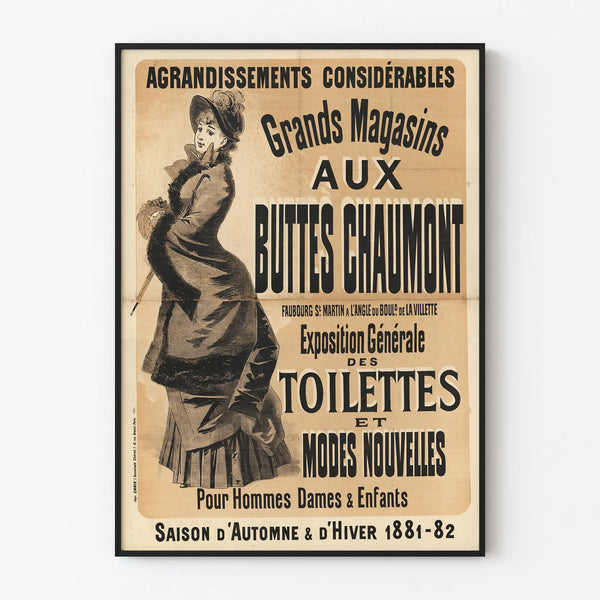 Vintage Poster of Large Department Stores at Buttes Chaumont Autumn-Winter 1881-82