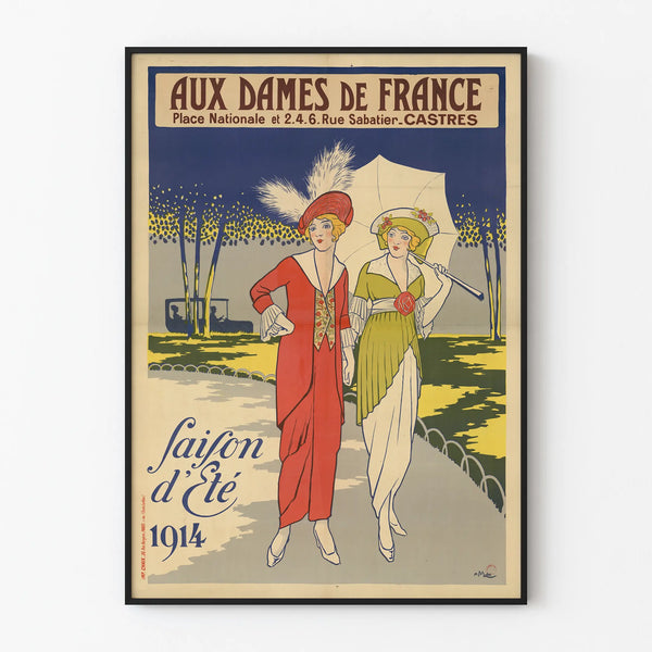 Vintage poster Aux Dames de France Castres Summer Season 1914