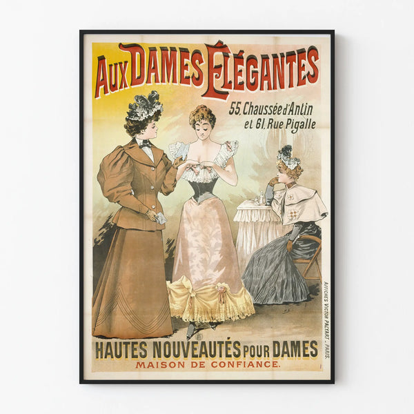 Vintage Poster Elegant Ladies - Retro Wall Decoration