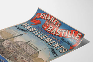 Vintage poster of the Bastille Lighthouse - Parisian wall decoration