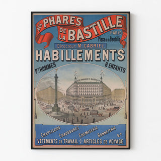 Vintage poster of the Bastille Lighthouse - Parisian wall decoration