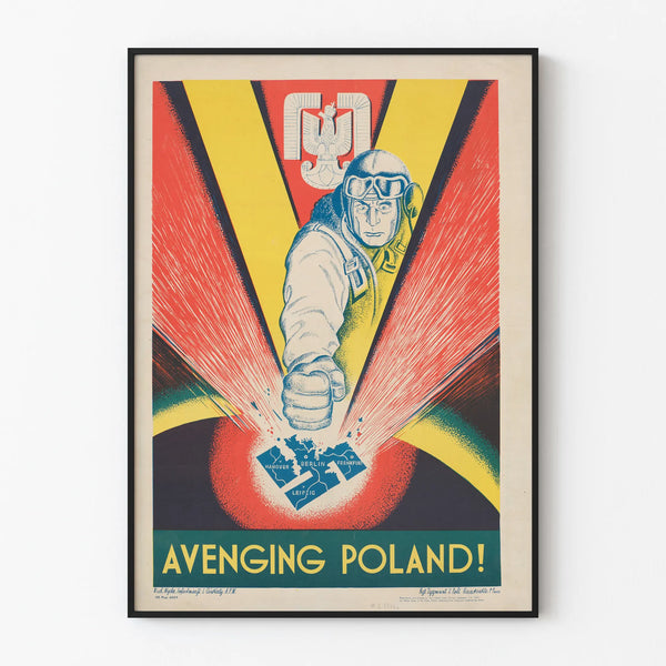 Vintage poster Avenging Poland - Retro style wall decoration