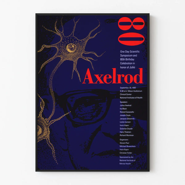 Decorative Poster Scientific Symposium Axelrod 80 Years