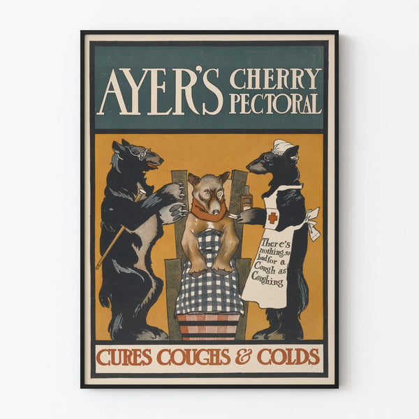 Vintage poster of Ayer’s Cherry Pectoral for wall decoration