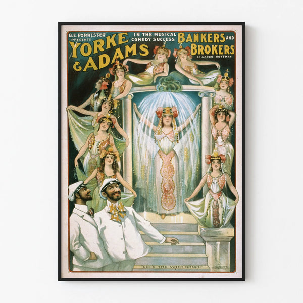 Vintage poster of the musical comedy Yorke & Adams Bankers and Brokers