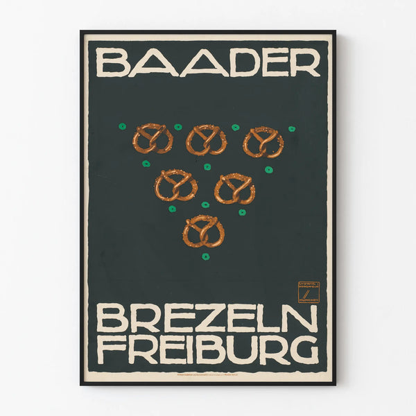 Poster Baader Brezeln Freiburg - Vintage Wall Decoration