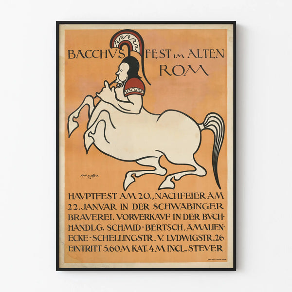 Bacchus Festival Poster in Ancient Rome - Vintage Event Wall Decoration