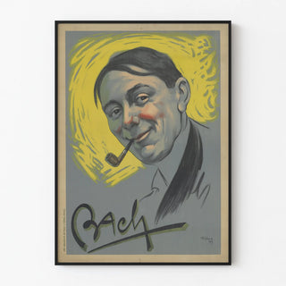 Vintage Poster of Bach Smoking Pipe