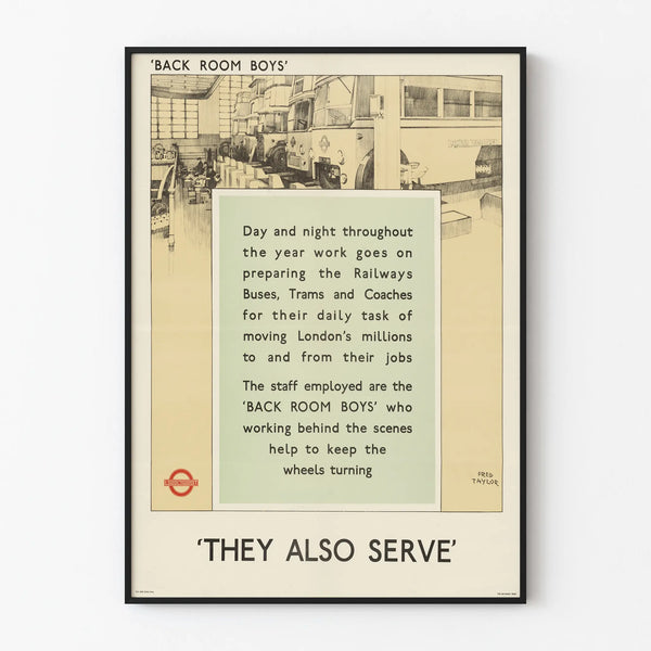 Vintage poster 'Back Room Boys' wall decoration transport