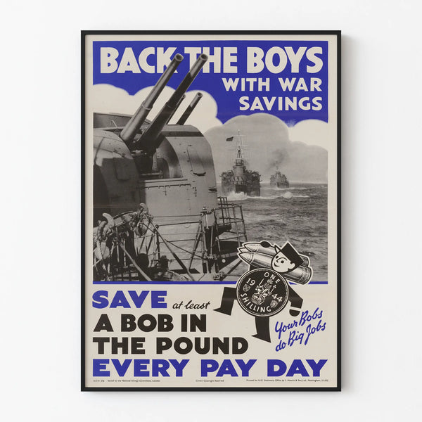 Vintage War Poster - Save to Support Soldiers