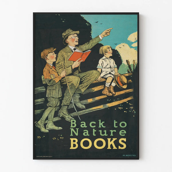 Vintage Poster Back to Nature Books - Natural Wall Decoration