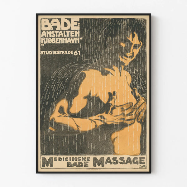 Vintage Poster Bathing Establishments Copenhagen - Wall Decoration Health and Well-being