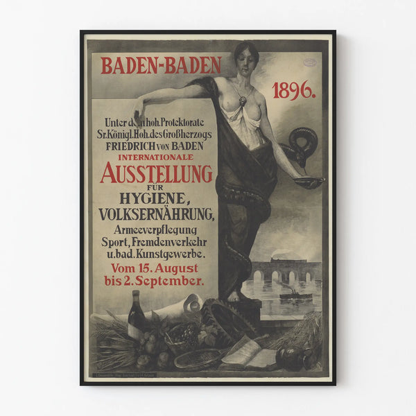 Vintage Poster Baden-Baden 1896 International Hygiene and Nutrition Exhibition
