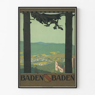 Vintage Baden Baden landscape framed poster